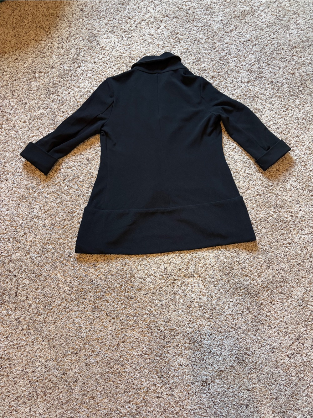 French Mauve Womens Black Open-Front Draped Blazer Jacket - Picture 2 of 3